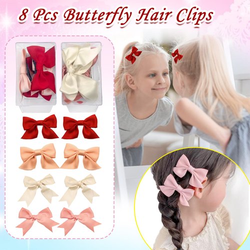 Tunmiok 153 Pcs Hair Accessories for Girls - Bows, Baby Hair Clips, Cute Barrettes, Gifts for Teen Girls (2 to 10 Years Old)