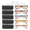 MODFANS 5 Pack Reading Glasses Women Men,Wood-Look Square Readers Spring Hinges 5 Pouch