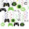 Video Game Decorations-48Pcs Video Game Party Decorations Game on Hanging Swirls Video Game Party Supplies