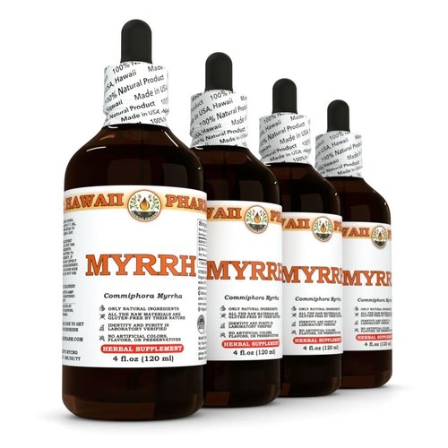 HawaiiPharm Myrrh (Commiphora myrrha) Liquid Extract, Myrrh Herbal Supplement, Made in USA 4x4 fl.oz