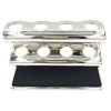 Parker Double Edge Razor Stand - Solid Brass with Mirror Chrome Finish -Holds 4 Razors - Parker Stand with Padded Base - Excellent Storage for Long Handled Double Edge Safety Razors