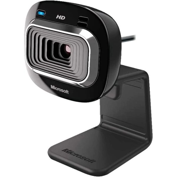 Microsoft LifeCam HD-3000 for Business with built-in noise cancelling Microphone, Light Correction, USB Connectivity with universal attachment base, for video calling on Microsoft Teams/Zoom