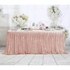 PartyDelight 6ft Rose Gold Sequin Table Skirt for Round/Rectangle/Square Table for Birthday Party Wedding Christmas.