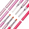 WOKOTO 3pcs Dual-Ended Gel Nail Brushes For Nail Art Extension Nails Gel Brushes For Nails Acrylic Nail Brushes For Acrylic Nails Design Brushes 2 Way Gel Spatula And Nail Art Brushes
