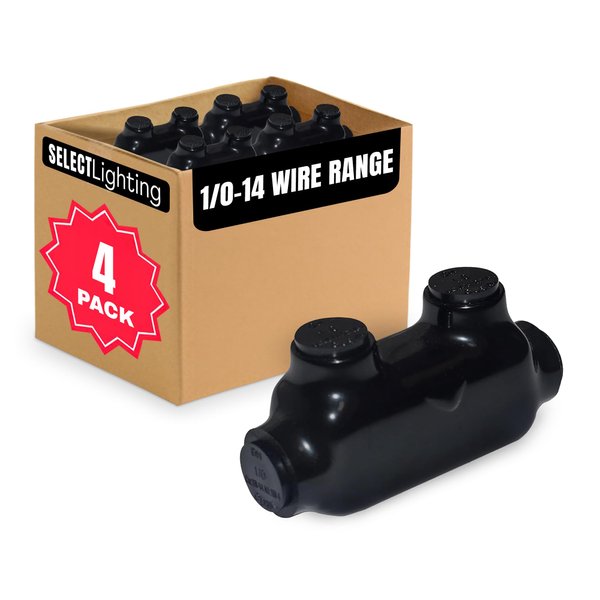 Select 4 Pack Black Insulated in-Line, 1/0-14 Wire Range, Allen Hex 3/16"