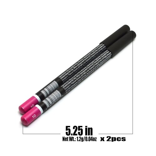 She Makeup 2pcs x WP10 Raspberry WaterProof Eye & Lip Liner Pencil Eyeliner Lipliner 0.04 oz / 1.2g + Zipper Bag