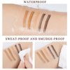 2PCS Liquid Eyebrow Pencil with 4 Micro-Fork Tips - Waterproof Microblading Eyebrow Pen, Long Lasting, Easily Create Natural Eyebrow Makeup (Reddish brown)