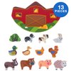 Imagination Generation Wooden Wonders Balancing Playset | Develops Dexterity, Motor Skills, Sharing Skills | Safe Wood & Paint | 13 PC Barnyard Playset