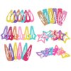 NOLITOY 36Pcs Metal Snap Hair Clips, Cute Candy Hairpins 6 Style Star,Heart,Butterfly Colorful Non-Slip Metal Hair Barrettes for Teens Girls and Women Accessories