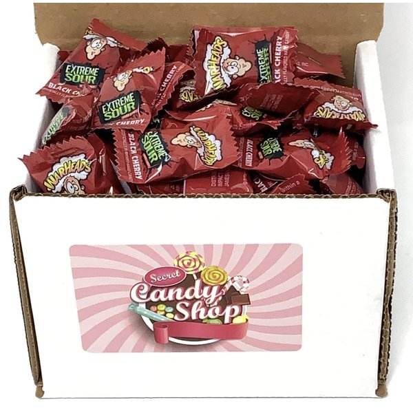Warheads Extreme Sour Candy in Box, 1Lb (Individually Wrapped) (Black Cherry)