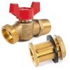 Hourleey Brass Rain Barrel Quarter, Rain Barrel Spigot Kit 1/2 inch, Rain Barrel Quarter Turn Ball Valve Spigot with Bulkhead Fitting