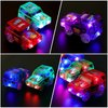 Save Unicorn Tracks Cars only Replacement, Toy Cars for Tracks Glow in The Dark, Car Tracks Accessories with 5 Flashing LED Lights, Compatible with Most Car Tracks for Kids Boys and Girls(4pack)