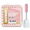 SALVMARY Sanding Bands for Nail Drill with 3.1MM Mandrel Bit Set, 180 Fine Grit Small Nail Files Sanding Band for Acrylic Nails Gel Manicure and Pedicure 50 Pcs, Pink