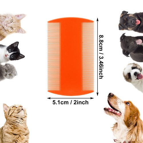 Molain Cat Dog Flea Comb, 12 Pieces Flea Lice Combs Cat Dog Grooming Comb Double Side