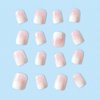 White Press on Nails Short Square Solid Color Ombre Fake Nails with Glue Natural Acrylic False Nails Stick on Nails for Women Girls Gift, Gel Nail Kit, Polish-Free Solid Color Manicure 24Pcs