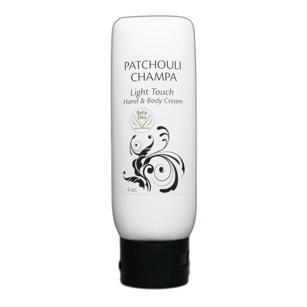 Patchouli Champa Moisturizing Hand and Body Cream | with Moisturizing Mango Butter, Olive Oil and Patchouli Essential Oil | 4 ounce tube | by Bella Des Natural Beauty