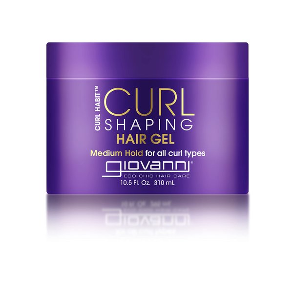 GIOVANNI Curl Habit Hair Gel - Medium Hold, Lightweight, Moisturizes & Tames Curly Hair, Controls Frizz & Static, Silicone-Free - 10.5 oz