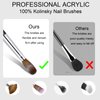 KEMEISI Acrylic Nail Brush Size #08, 100% Pure Kolinsky Nail Art Brushes for Acrylic Application, Sturdy Handle Oval Shaped Acrylic Powder Nail Design Tools for Professional Manicure DIY