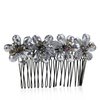Smokey Silver Glow Floral Crystal Bouquet Hair Comb