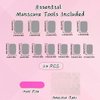 AkiliBIELY French Tip Press on Nails Short Medium Square Black Silver Fake Nails Pink Curve Bling Glue on Nails Cute Women Stick on Nails Acrylic Gel False Nails Wedding Birthday