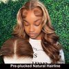 WOWQUEEN Ombre Lace Front Wig Human Hair 4/27 Highlight Honey Blonde 13x4 HD Transparent Lace Front Wigs Human Hair Pre Plucked Colored Glueless Body Wave Frontal Wigs for Women 180% Density 24 Inch