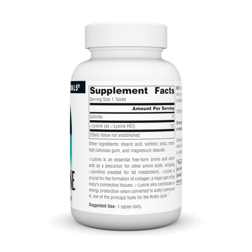 Source Naturals L-Lysine Free Form - Amino Acid Supplement Supports Energy Formation & Collagen* - 1000 mg - 50 Tablets