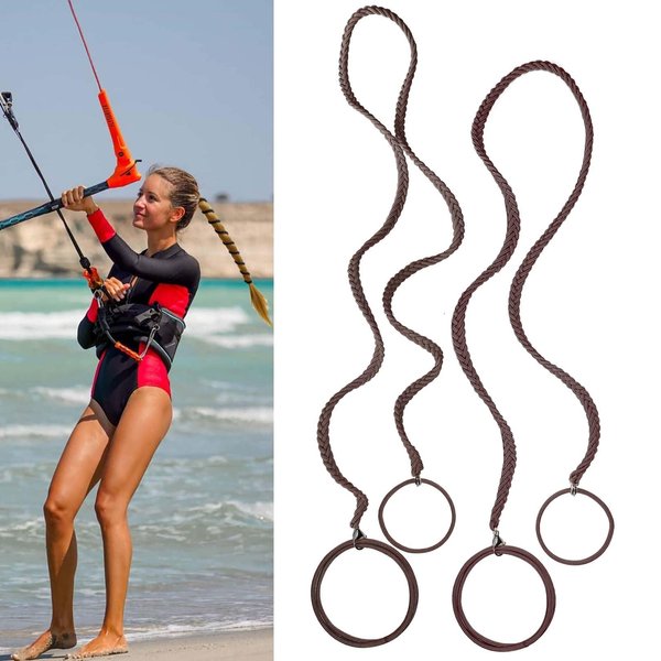 2 Packs (1PC 35"+1PC 25") Brown Hair Ties for Thick Hair, Elastic Ponytail Holders for Women Girls Stong Sports Hair Bands for Water Wind Swimming Diving Motorcycle Rides Skiing Surfing