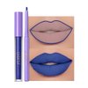 GL-Turelifes 2Pcs Matte Lip Liner & Lip Gloss Kit White Green Black Purple Vampire Lipstick Non-stick cup non-fading Liquid Lipstick long-lasting for Halloween Cosplay (#3 Blue)