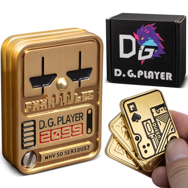 D.G.PLAYER Fidget Toys Adults Metal Magnetic Fidget Slider, Triple EDC Cool Fidget Toys Men for Relieve Stress, Tension, Anxiety, Improve Focus(Gold)