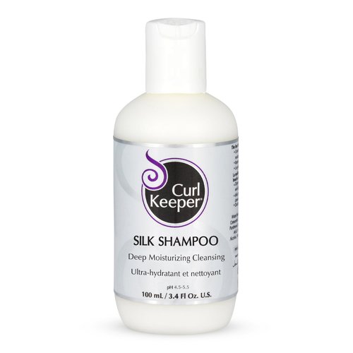 Curl Keeper Silk Shampoo for Curly Hair, 3.8 Fl Oz - Deep Moisturizing & Cleansing Daily Hair Shampoo with Silk Amino Acids for All Curl Types - Water Based & Sulfate Free Shampoo for Men & Women