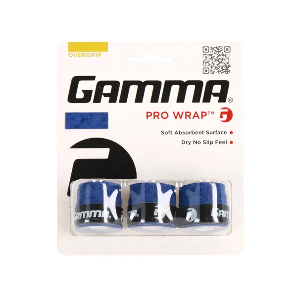 GAMMA Tennis Pro Wrap Overgrip, Blue, Optimal Comfort and Durability, Moisture Absorption, Tennis, Pickleball, Badminton, Racquet Sports Grip