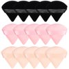 Pimoys 15 Pieces Powder Puff Face Soft Triangle Makeup Puff Velour Puff for Loose Powder Cosmetic Foundation Makeup Sponge Beauty Sponge Blender Makeup Tool(Black, Flesh, Pink)