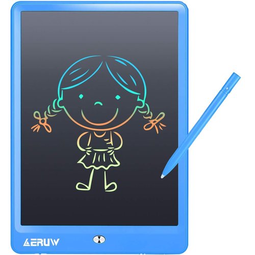 LCD Writing Tablet Colorful 10 Inch Electronic Graphics Doodle Board eWriter Drawing Pad with Memory Lock Gift for Kids & Adults Home School Office Handwriting Tablet (Blue)