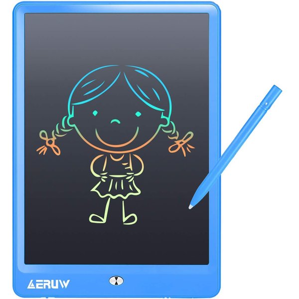 LCD Writing Tablet Colorful 10 Inch Electronic Graphics Doodle Board eWriter Drawing Pad with Memory Lock Gift for Kids & Adults Home School Office Handwriting Tablet (Blue)
