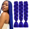 LILYKA SHOW 3 Packs 24 Inch Braiding Hair Extensions for Women Kanekalon Braiding Hair Ombre Jumbo Braiding Hair Extensions High Temperature Synthetic Braiding Hair for Twist Crochet Braids ((Pack of 3), royal blue)