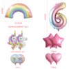 Unicorn Balloons Unicorn Birthday Party Decorations for Girls Foil Balloons Set Macaron and Rainbow Balloon Wedding Baby Shower Party Supplie (number 6)