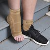 TechWare Pro Ankle Brace Compression Sleeve - Relieves Achilles Tendonitis, Joint Pain. Plantar Fasciitis Foot Sock with Arch Support Reduces Swelling & Heel Spur Pain. (Beige, L/XL)