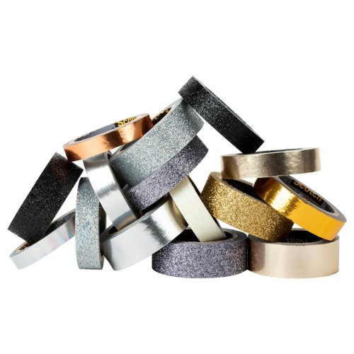 Scotch Washi Tape, Glitter Metallic Design, 15 Rolls, Great for Bullet Journaling, Scrapbooking and DIY Décor (C1017-15-P6)