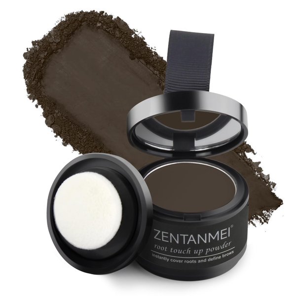 ZENTANMEI Root Touch Up Hairline Powder for Women & Men, Gray Hair Cover Up, Hairline Shadow Powder Waterproof & Windproof, 0.14 oz Root Cover Up Powder for Thinning Hair (Dark Brown)