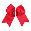 8 Inch Cheerleader Bows Ponytail Holder Solid Color Cheerleading Bows Hair Tie (Red)