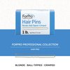ForPro Professional Collection Hair Pins (320-Count Approx), Blonde, 3" L, Ball-Tipped, Crimped, Non-Damaging, 1 Lb.