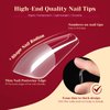 ROSALIND Half Matte Medium Coffin Fake Nail Tips, 264PCS Press on Nails Coffin Full Cover Medium False Nail Tips DIY Manicure Salon Artificial Extension Nails(One-Sided No File)