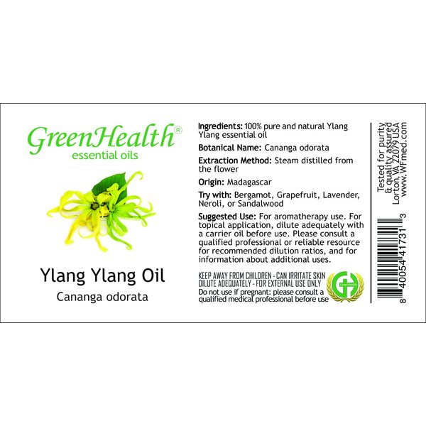 Ylang Ylang Essential Oil – 4 fl oz (118 ml) Glass Bottle w/Cap – 100% Pure Essential Oil – GreenHealth