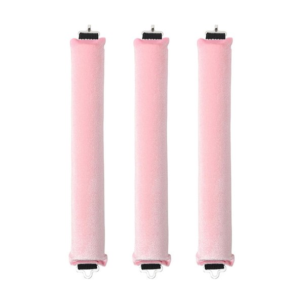 HSFADYYN Heatless Hair Curler, Flexi Rods with Hook, Heatless Curling Rod Covered with Velvet, No Heat Hair Curlers to Sleep In, Suitable for Medium and Long Hairless Curly Hair Rods -3PCS Pink