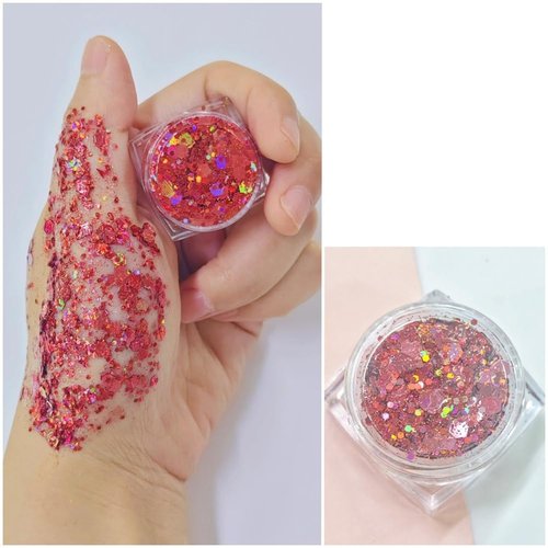 GSHLLO 10 Pcs Face Glitter Makeup Gel Chunky Holographic Body Glitter Cosmetic Eye Glitter Festival Hair Glitter Makeup Glitter Glue Make up Sequins for Halloween