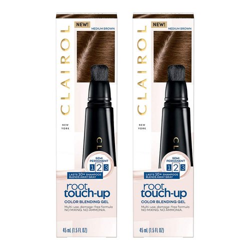 Clairol Root Touch-Up Semi-Permanent Hair Color Blending Gel, 5 Medium Brown, Pack of 2