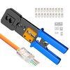 EZYUMM RJ45 Crimp Tool, Professional Ethernet Crimper, Ethernet Crimping Tool Kit With 20PCS RJ45 Cat6 Pass Through Connectors