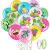 50 Pcs Hawaiian Party Balloon Decorations, Aloha Tropical Luau Party Latex Balloons for Hawaiian Luau Party Summer Beach Birthday Tiki Bar Party Wedding Supplies (Happy Summer)