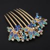 Chargances Butterfly Luxury Crystal Hair Comb Boho Shiny Flower Hair Comb Bridal Wedding Blue Rhinestone Hair Side Combs Hair Accessories Headpiece for Women and Girls (Blue)