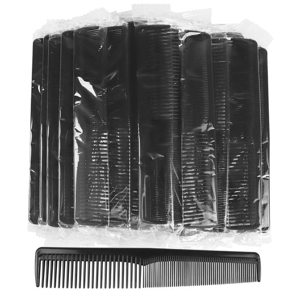 Hipruict Disposable Combs Individually Wrapped, Sturdy Combs in Bulk, 50 Pack Combs Bulk, Double Tooth Hair Pocket Comb, Bulk Combs for Homeless, Charity, Care Pack Black